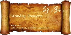 Szakály Zsanett névjegykártya